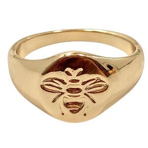 Bumble Bee Ring Band Size 8 Gold Tone Plated Insect Bug Jewelry